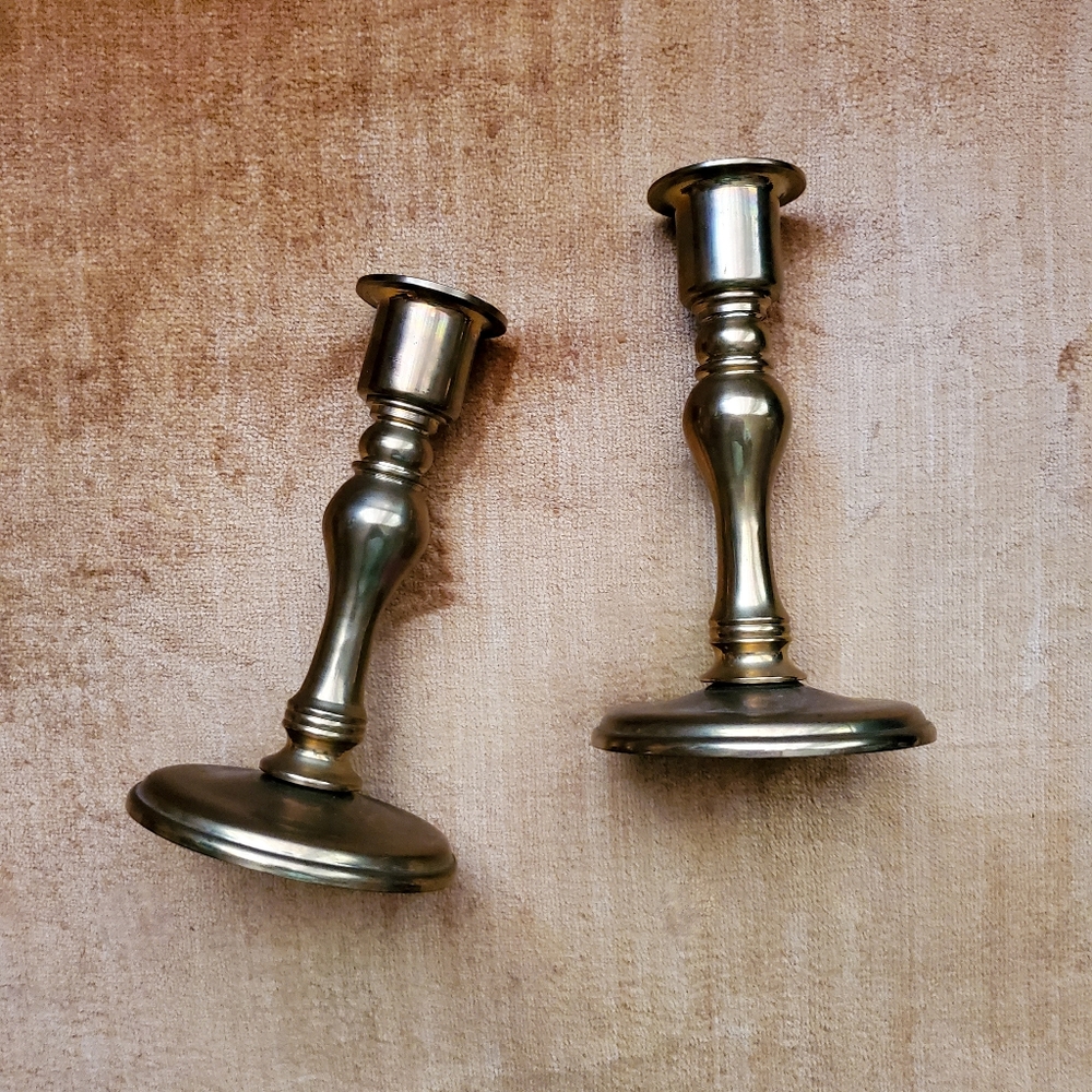 Vintage Brass Candlesticks (set of 2)